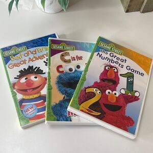 Sesame Street 3 DVD learning bundle.  Preschool.
